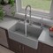 Alfi Brand Gray Matte Smooth Apron 33" x 18" Single Bowl Fireclay Farm Sink ABF3318S-GM - alternate 1